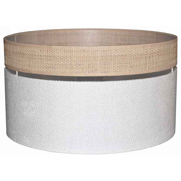 Stínidlo stojací lampy Zwis 40 CM E27 Bílé Arezzo Rafia Ratan Boho