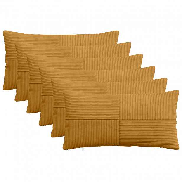 vidaXL Povlak na polštář 6 pcs ALMELO Žlutá 40 x 80 cm manšestr