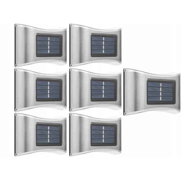 7x Aluminiová Venkovní Lampa Solární Nástěnné Svítidlo Nahoru Dolů Soumrakový Senzor