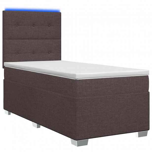 vidaXL Postel boxspring s matrací Tmavě hnědá 80 x 200 cm Textil