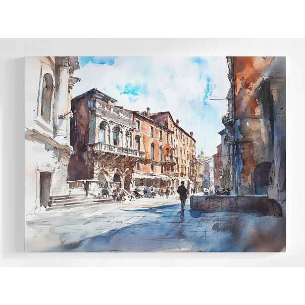 Plakát Město Pohled Ulice Řím Itálie Kamienice 100x75