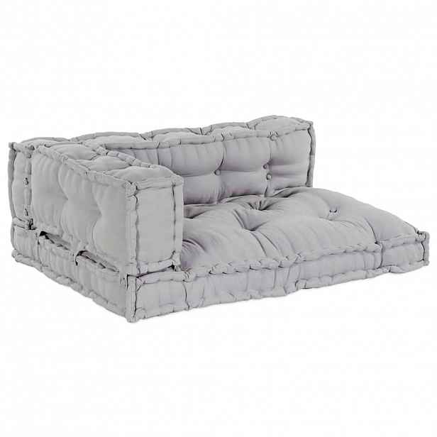 vidaXL Polstrovaný pohovkový polštář 3 ks Textil Šedá 120 x 80 x 38 cm