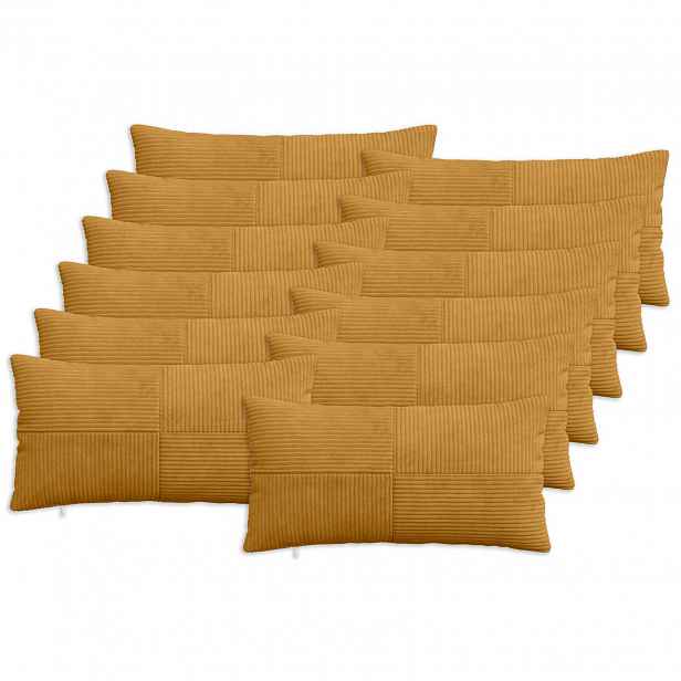 vidaXL Povlak na polštář 12 pcs ALMELO Žlutá 40 x 80 cm manšestr