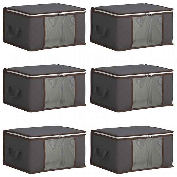 vidaXL Úložná krabice s transparentním bočním oknem 6 ks 37,5 L