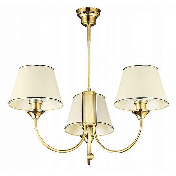 Lustr Classic Zlatý Béžový Stínidla 3xE27 Závěsná lampa do pokoje domu