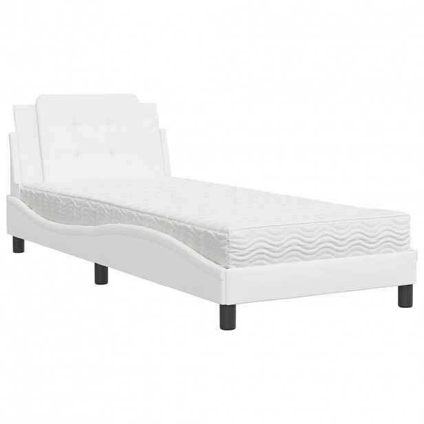 vidaXL Postel s matrací Zadar bílá 80 x 200 cm umělá kůže