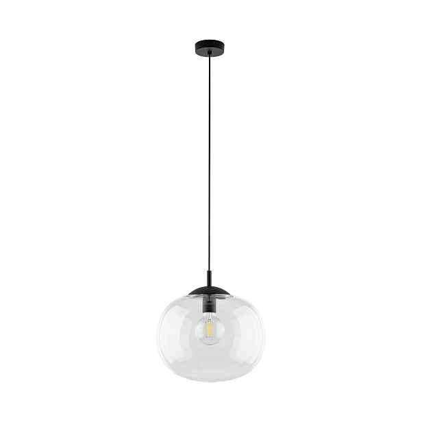 Závěsné svítidlo Vibe Černé Transparentní Skleněné Stínidlo 1xE27 35cm Stropní