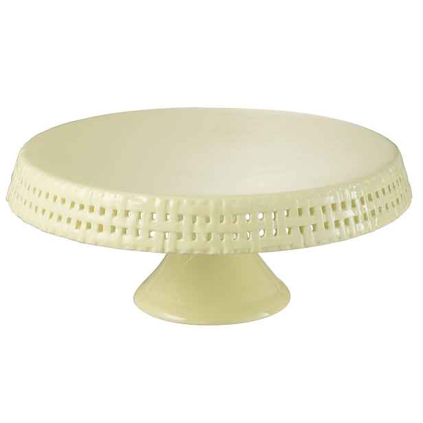 Žlutý keramický podnos na noze Hella Yellow L - Ø 34*14cm J-Line by Jolipa