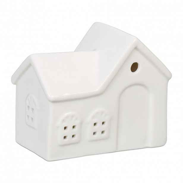 Relaxdays SVÍCEN Bílý porcelánový domeček na čajovou svíčku
