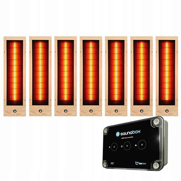 Sada 7 x zářič Full Spectrum Ir 400W ovladač SaunaBox WiFi