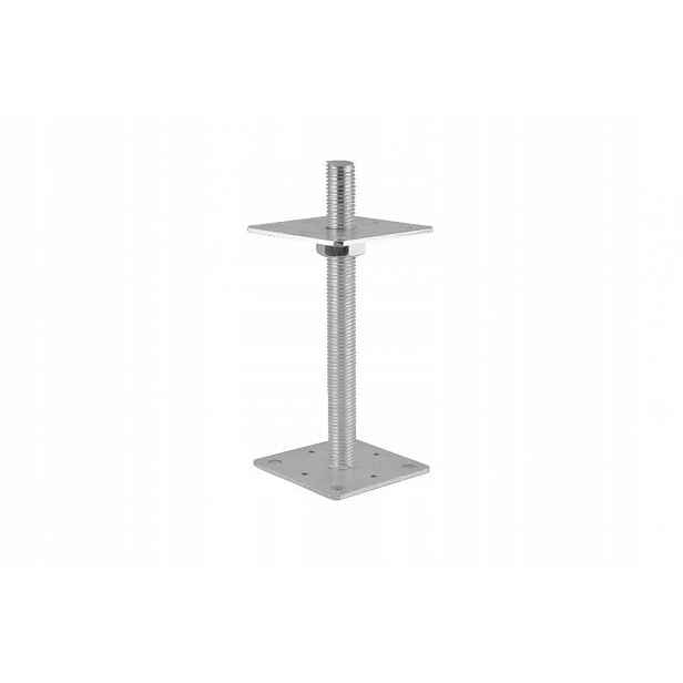 4 x nastavitelná základna sloupku se závitem 110x110x250 mm, kotvící kolík nastavitelná