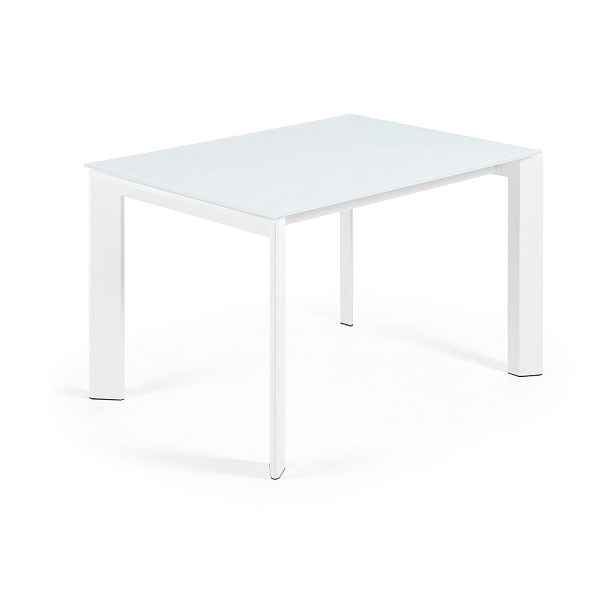 Rozkládací jídelní stůl s přídavnou deskou se skleněnou deskou 80x120 cm Axis – Kave Home