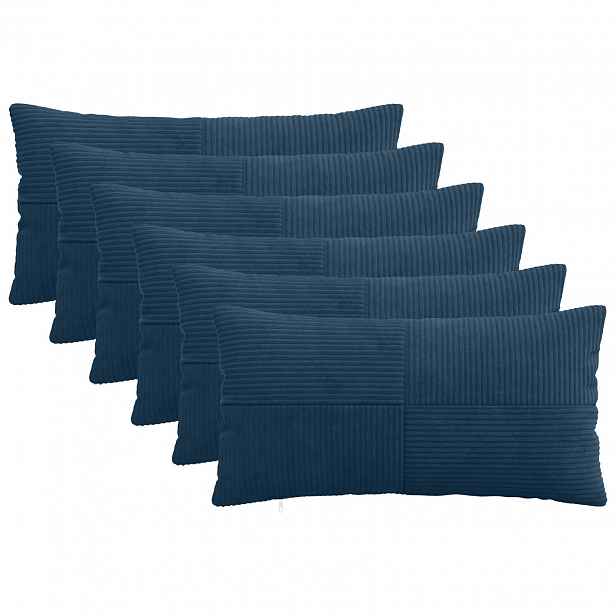 vidaXL Povlak na polštář 6 pcs ALMELO Námořnická modrá 40 x 80 cm