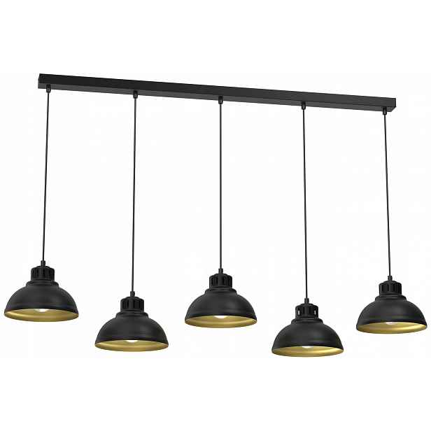 Závěsná lampa Sven Černá Zlatá Kovová stylová lampa do obývacího pokoje