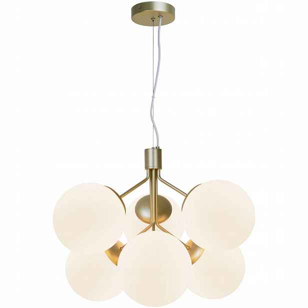 Závěsná lampa Zwis Lustr Mosaz Skleněná 62 cm 6xE27 Obývací pokoj Ivona Nordlux