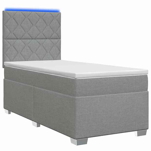 vidaXL Postel boxspring s matrací Světle šedá 80 x 200 cm Textil