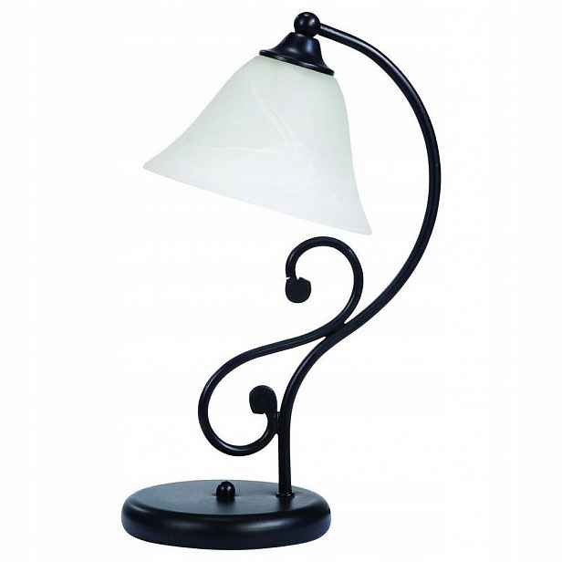 Černá stolní lampa Dorothea ve středomořském stylu do kanceláře Rabalux