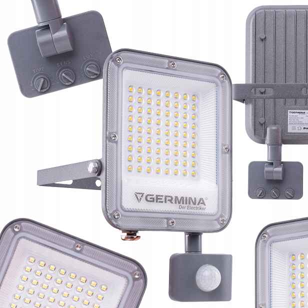 Halogenový Led reflektor 50W s pohybovým senzorem, voděodolná fasádní lampa