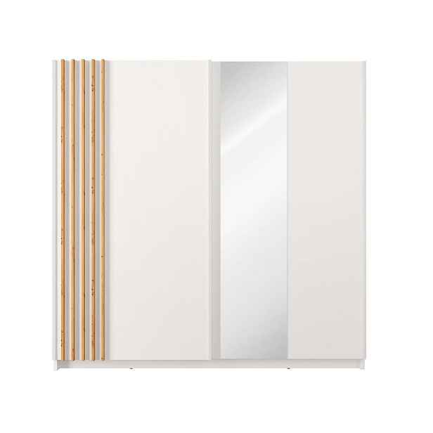 MASSENO ŠATNÍ SKŘÍŇ S POSUVNÝMI DVEŘMI RANOR, 200,6/198,5/62 cm 2dveřová se zrcadlem, bílá
