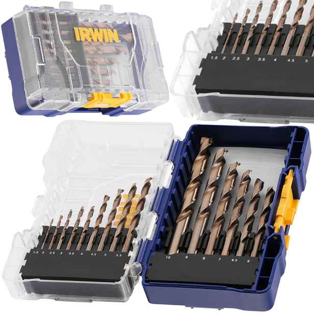 Sada Kobaltových vrtáků 1,5-10 mm pro kov Hss Kazeta 15e Irwin