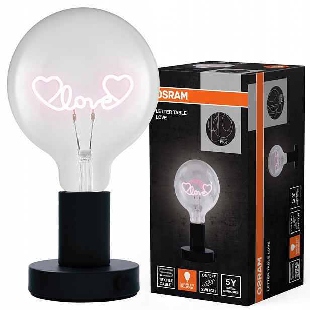 Stolní dekorační lampa 1,2W 40lm 1200K E27 černá Vintage 1906 Osram