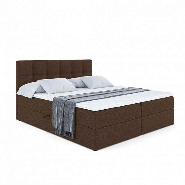ALTDECOR AMERICKÁ postel s matrací H4 a lamelovým roštem – MARCE – 180x200 – H4 – hnědá