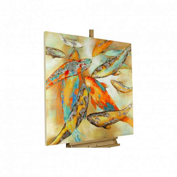 KUNSTLOFT RUČNĚ MALOVANÝ AKRYLOVÝ OBRAZ ŽLUTÝ, 80/80 CM