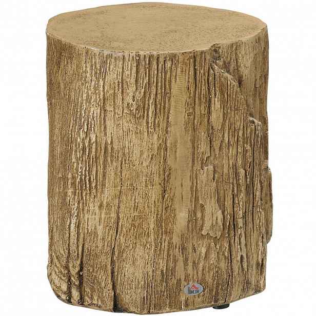 Modfu ODKLÁDACÍ stolek z betonu 37x37x43 cm přírodní dřevo s nastavitelnými nožkami v dekoru kmene