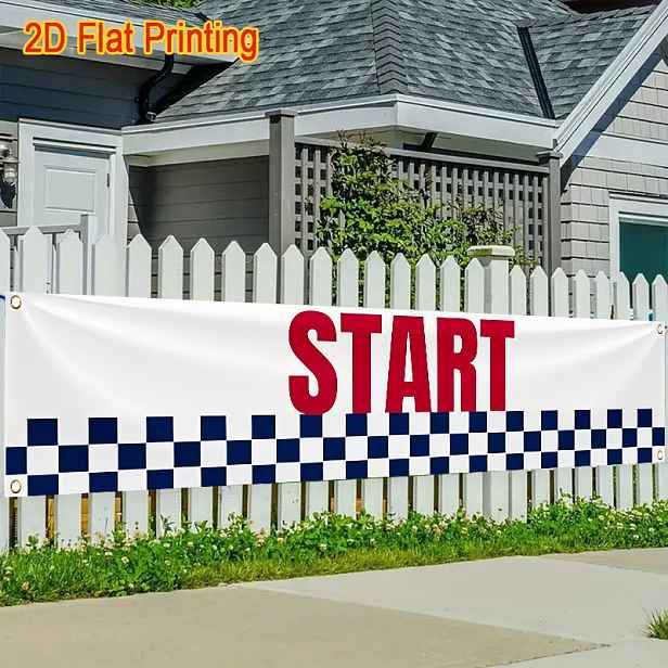 TEMU 2D plochý - 2D plochý - 1 ks Velký plochý 2D banner a cedule vhodný pro venkovní použití od Printing - polyesterový banner se čtyřmi otvory pro