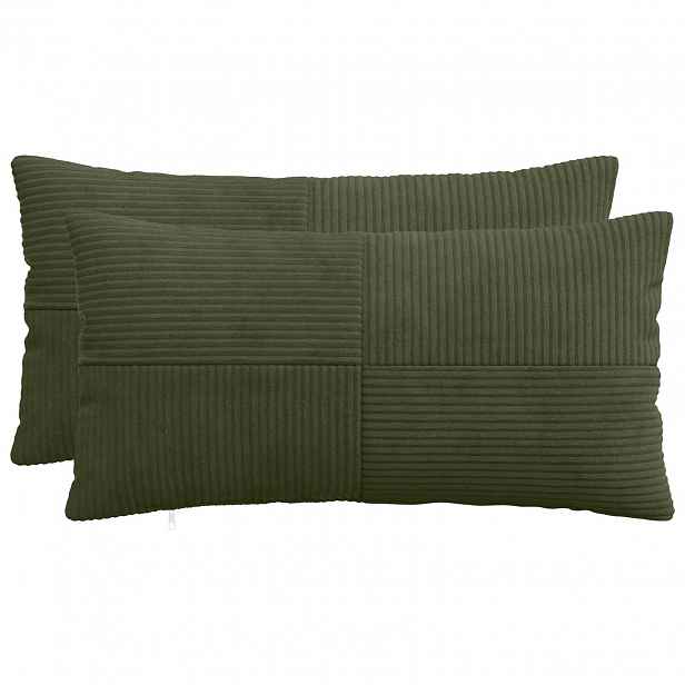 vidaXL Povlak na polštář 2 pcs ALMELO Zelená 40 x 80 cm manšestr