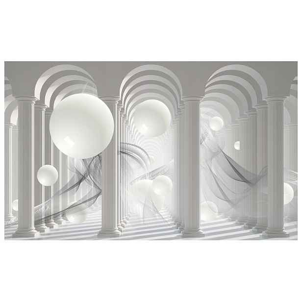 Fototapeta 3D Prostorová architektura Bílé sloupy a koule 300x210 lepidlo