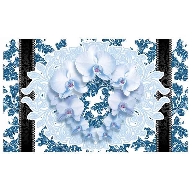 Fototapeta Orchideje abstrakce srdce světle modrá bílá jemnost 200x140 lepidlo