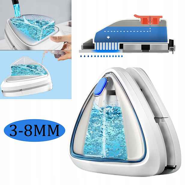 Magnetická Myjka Na Okna Dvojitá, Stačí Přidat Vodu/čisticí Prostředek, 3-8MM