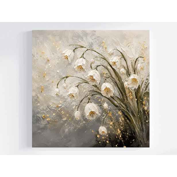 Obraz Na Plátně Plátno Zahrada Květy Bílé Tulipány 3D Glamour Boho 50x50