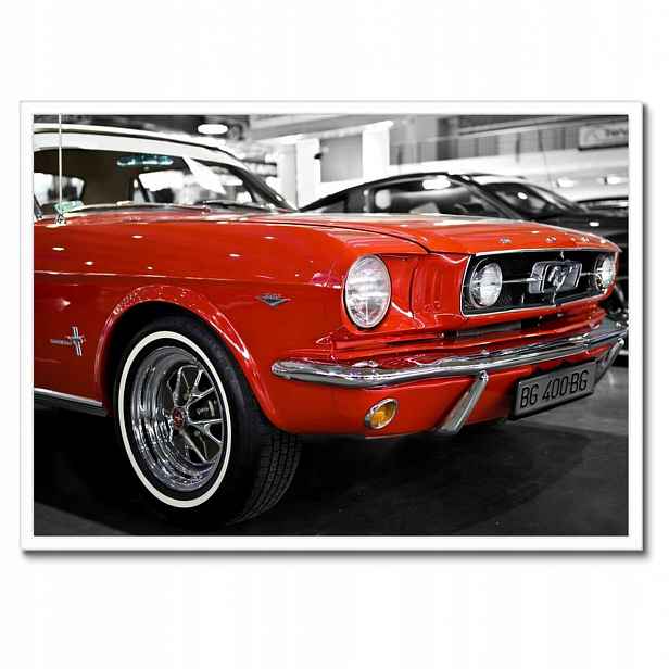 Plakáty v rámu 70x50 Červený Mustang