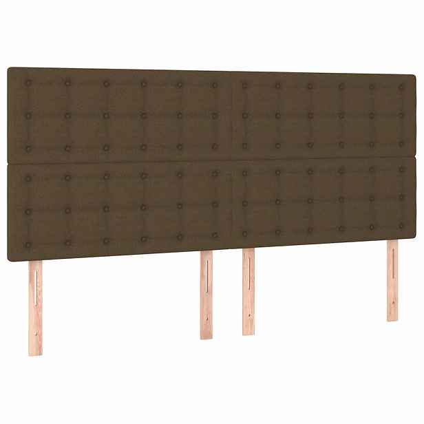 vidaXL Čelo postele tmavě hnědé 200 x 5 x 118/128 cm látkové