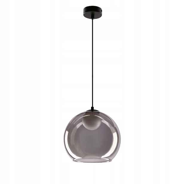 Candellux Závěsná lampa Brin černá kouřové stínidlo bílá koule 1xG9 15W