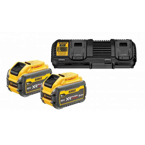 DeWALT - Sada 4A duální nabíječky, 2x aku 18/54 V XR FLEXVOLT 9,0 Ah DCB132X2
