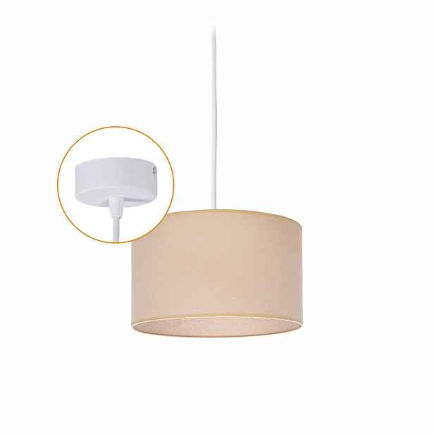Závěsné Stropní Svítidlo Lustr Abažur Klosz 1 x E27 Led Béžová do obývacího pokoje