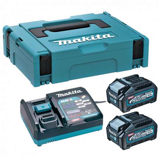 Makita - Sada 12A nabíječky a 2x aku 40 V XGT 4,0 Ah 191J97-1