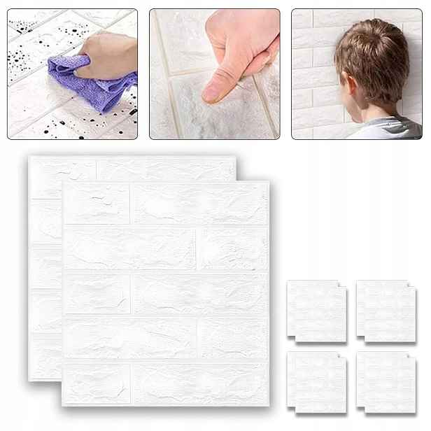 Měkké samolepicí panely z pěny Xpe cihla 3D do kuchyně, sada 20 ks