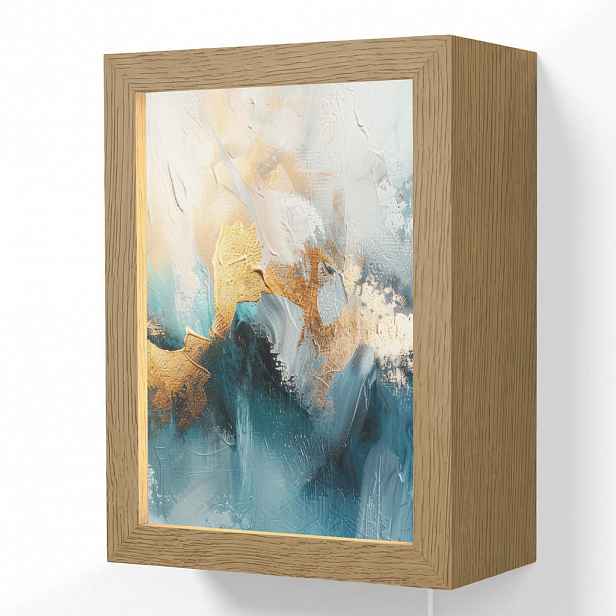 OnlyWow NÁSTĚNNÁ LAMPA Abstraktní - umění - zlatá - modrá 15x20 cm