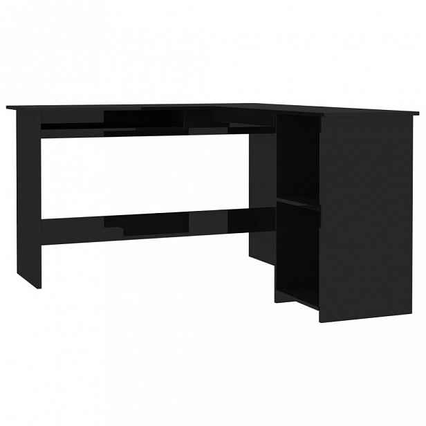 Rohový psací stůl 120x140 cm Černá lesk