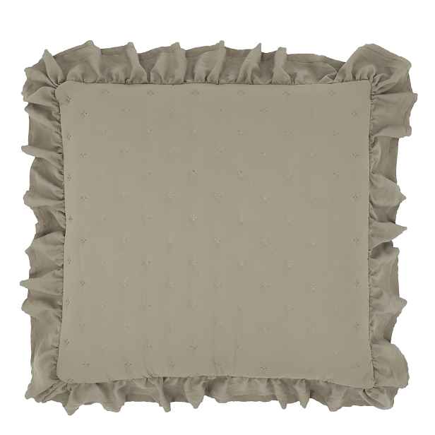 Taupe povlak na polštář s volánkovým okrajem Aix Soft – 50*50 cm Chic Antique