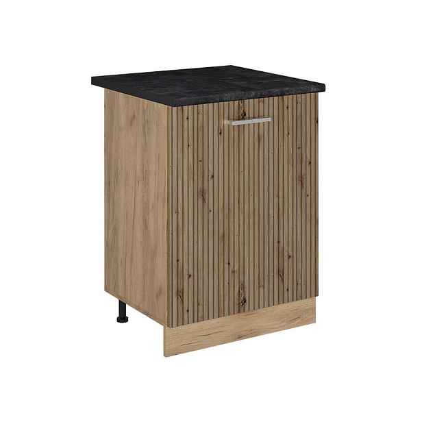 Vicco SPODNÍ SKŘÍŇKA KUCHYŇSKÉ LINKY R-Line, Řemeslný dub/Zlatý mocný dub, 60 cm s 1 dveřmi pracovná doska antracitová