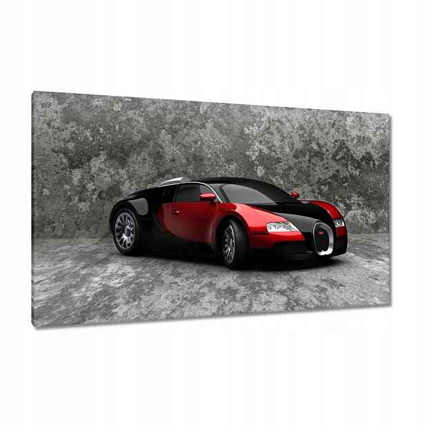 Obrazy 120x70 Bugatti Veyron Červená