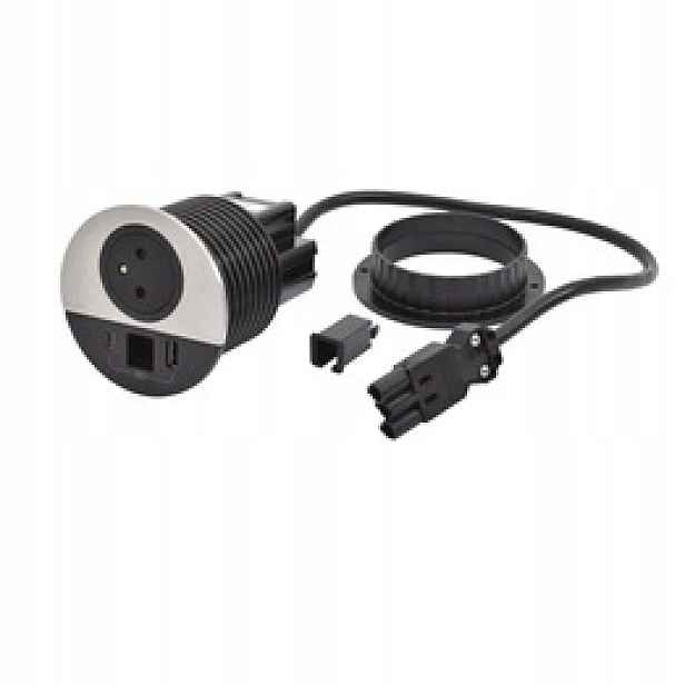 Nábytková zásuvka 2P+Z/USB A+C/RJ45 Bílá 654701
