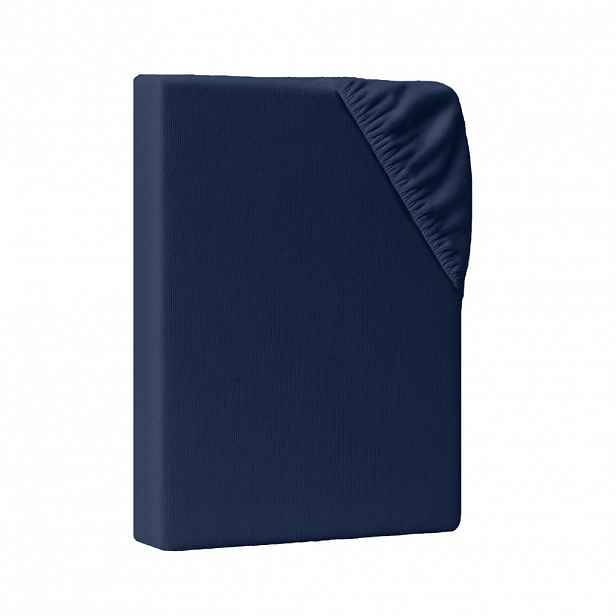 AM Qualitätsmatratzen PROSTĚRADLO s elastickým prvkem do postele s boxspringem, 130/190/33 cm, tmavě modré