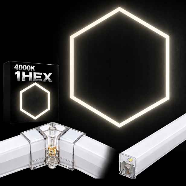 Bílé Led osvětlení 42W HEX1 4000K 92x79 Cm servis silný