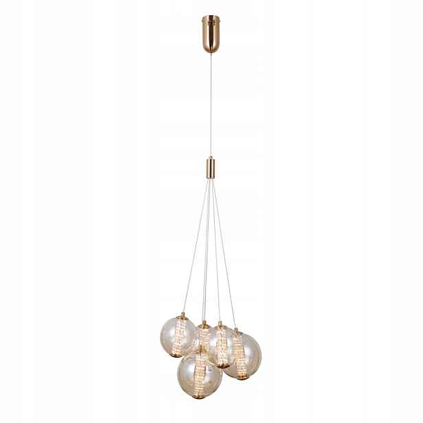 Dekorativní závěsná lampa Italux Butero zlatá Led 5x20W 34 cm